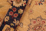 handmade Traditional Kafkaz Chobi Ziegler Gold Blue Hand Knotted RECTANGLE 100% WOOL area rug 6 x 9