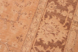 handmade Traditional Kafkaz Chobi Ziegler Brown Tan Hand Knotted RECTANGLE 100% WOOL area rug 6 x 9