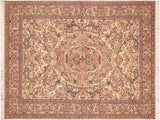 handmade Traditional Tamour Beige Pink Hand Knotted RECTANGLE 100% WOOL area rug 6x10