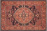handmade Geometric Kafkaz Chobi Ziegler Blue Orange Hand Knotted RECTANGLE 100% WOOL area rug 6 x 9
