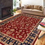 handmade Traditional Kafkaz Chobi Ziegler Red Blue Hand Knotted RECTANGLE 100% WOOL area rug 9 x 12