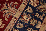 handmade Traditional Kafkaz Chobi Ziegler Red Blue Hand Knotted RECTANGLE 100% WOOL area rug 9 x 12