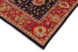 handmade Traditional Kafkaz Chobi Ziegler Blue Red Hand Knotted RECTANGLE 100% WOOL area rug 9 x 12