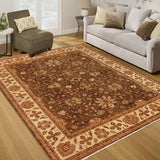 handmade Traditional Kafkaz Chobi Ziegler Brown Beige Hand Knotted RECTANGLE 100% WOOL area rug 9 x 12