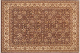 Shabby Chic Ziegler Miyoko Brown Beige Hand-Knotted Wool Rug - 9'0'' x 11'8''