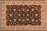 handmade Traditional Kafkaz Chobi Ziegler Brown Tan Hand Knotted RECTANGLE 100% WOOL area rug 9 x 12