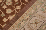 handmade Traditional Kafkaz Chobi Ziegler Brown Beige Hand Knotted RECTANGLE 100% WOOL area rug 9 x 12