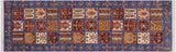 Bohemian Khurgeen Vincenzo Blue/Red Wool Runner - 2'9'' x 8'4''