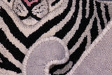 handmade Contemporary Tiger Ivory Black Hand Tufted  100% WOOL area rug 2' x 3'