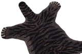 handmade Contemporary Tiger Black Gray Hand Tufted  100% WOOL area rug 2' x 3'